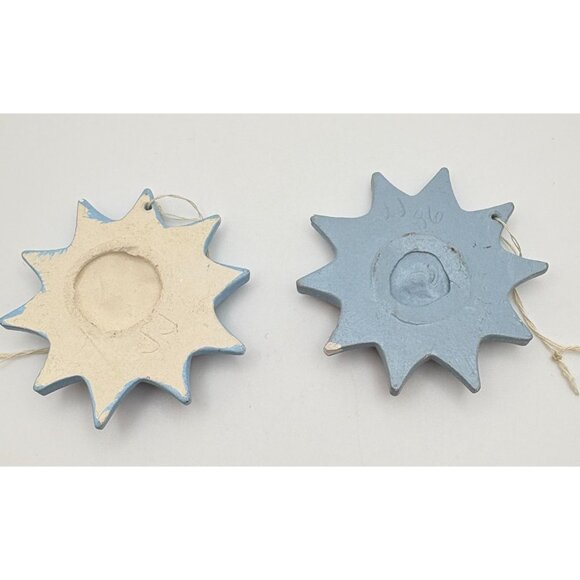 Vintage Star Shaped Christmas Tree Ornaments Festive Winter Scenes Hand Painted - Picture 4 of 7